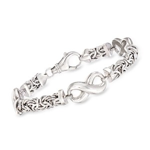 Ross-Simons Sterling Silver Byzantine Infinity Station Bracelet - 1 of 3