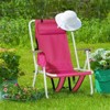 FURNIinspire Outdoor Portable Chair 4 Position Recline with Headrest and Backpack Straps for Outdoor Relaxation, Pink, 23"*21.7"*31.5" - 4 of 4
