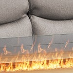 gray cushion/brown wicker