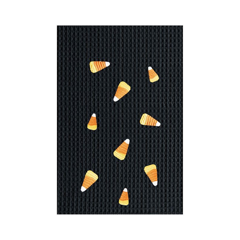 C&F Home Candy Corn Halloween Waffle Weave Embroidered Cotton Kitchen Towel, 1 of 5