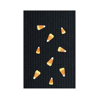 C&F Home Candy Corn Halloween Embroidered Cotton Waffle Weave Kitchen Towel Set of 2