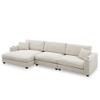 GDFStudio Cora 134" Oversized L-Shaped Corduroy Sectional Sofa with Chaise and USB Charging Ports - 2 of 4