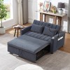 55.9"W Convertible Sofa Bed, Loveseat Sofa Couch with USB Ports, Side Pockets, Cup Holders and 360° Swivel Phone Holder -HABITRIO - 2 of 4
