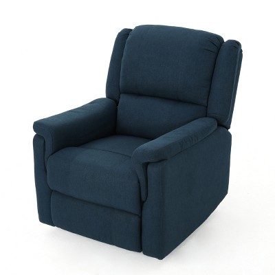 Jennette Tufted Swivel Gliding Recliner Navy Blue - Christopher Knight Home