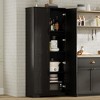 Kitchen Pantry Cabinet Pantry Storage Cabinet with Doors and Shelves 60" Freestanding Cupboard for Bathroom Dining Room Living Room - 4 of 4