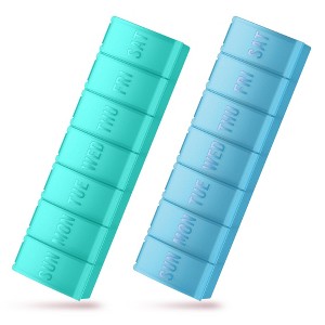 ONE PIX Pill Organizer, 2 Packs, Easy-Open Weekly Pill Organizer, XL Daily Pill Case, 7 Day Medicine Pill Organziers for Vitamin Supplements - 1 of 4
