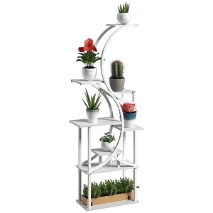 Outsunny 8 Tier Plant Stand Indoor, 62" Tall Plant Shelf, S-Shaped Plant Rack - 1 of 4