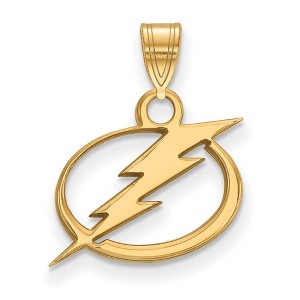 Black Bow Jewelry 14k Yellow Gold Tampa Bay Lightning NHL Small Pendant - 1 of 3