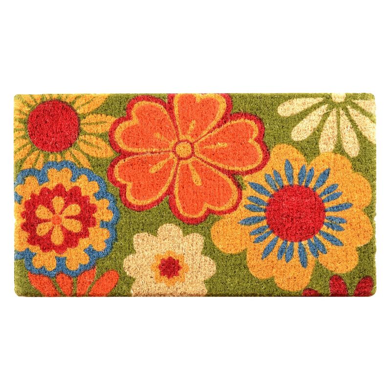 1&#39;6&#34;x2&#39;6&#34; Summer Flower Coir Doormat - HomeTrax, 1 of 4