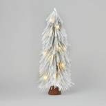 2' Pre-Lit Battery Operated LED Flocked Glitter Mini Artificial Christmas Tree White Lights - Wondershop™