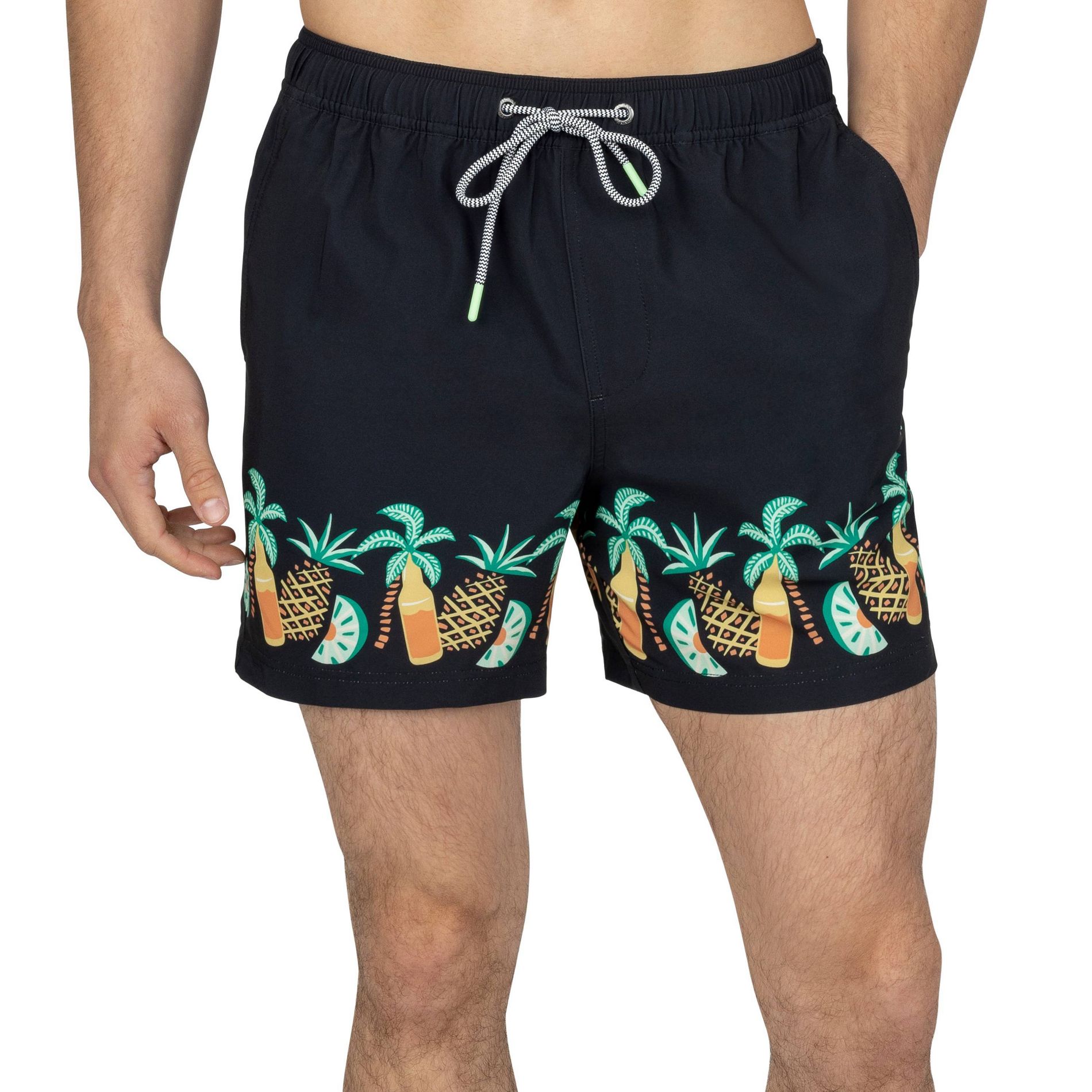 Party Pants Men's Tropic Like It's Hot Swim Shorts - Black