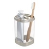 iDESIGN Ilese Toothbrush Holder Clear/Brushed Nickel: Bathroom Organizer for Toothpaste, Plastic Storage - 2 of 4