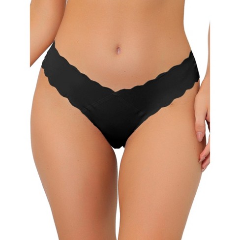 Allegra K Women's No-show Unlined V-shape Waist Stretch Hipster Underwear  Black Large : Target