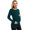 Clearlove Maternity Shirt Long Sleeve Basic Top Ruch Side T shirt for Pregnant - 2 of 4