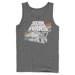 Mens Star Wars Retro 77 Millennium Falcon Stripes Tank Top - 1 of 4