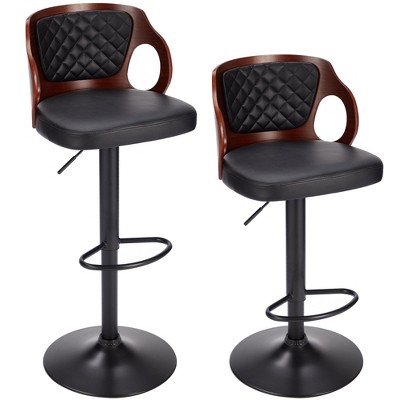 Vecelo Modern Bar Stools Height Adjustable Counter Stools, Black Set Of ...