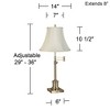 360 Lighting Traditional Swing Arm Desk Table Lamp Adjustable Height 36" Tall Antique Brass Imperial Creme Fabric Bell Shade Living Room - 3 of 4
