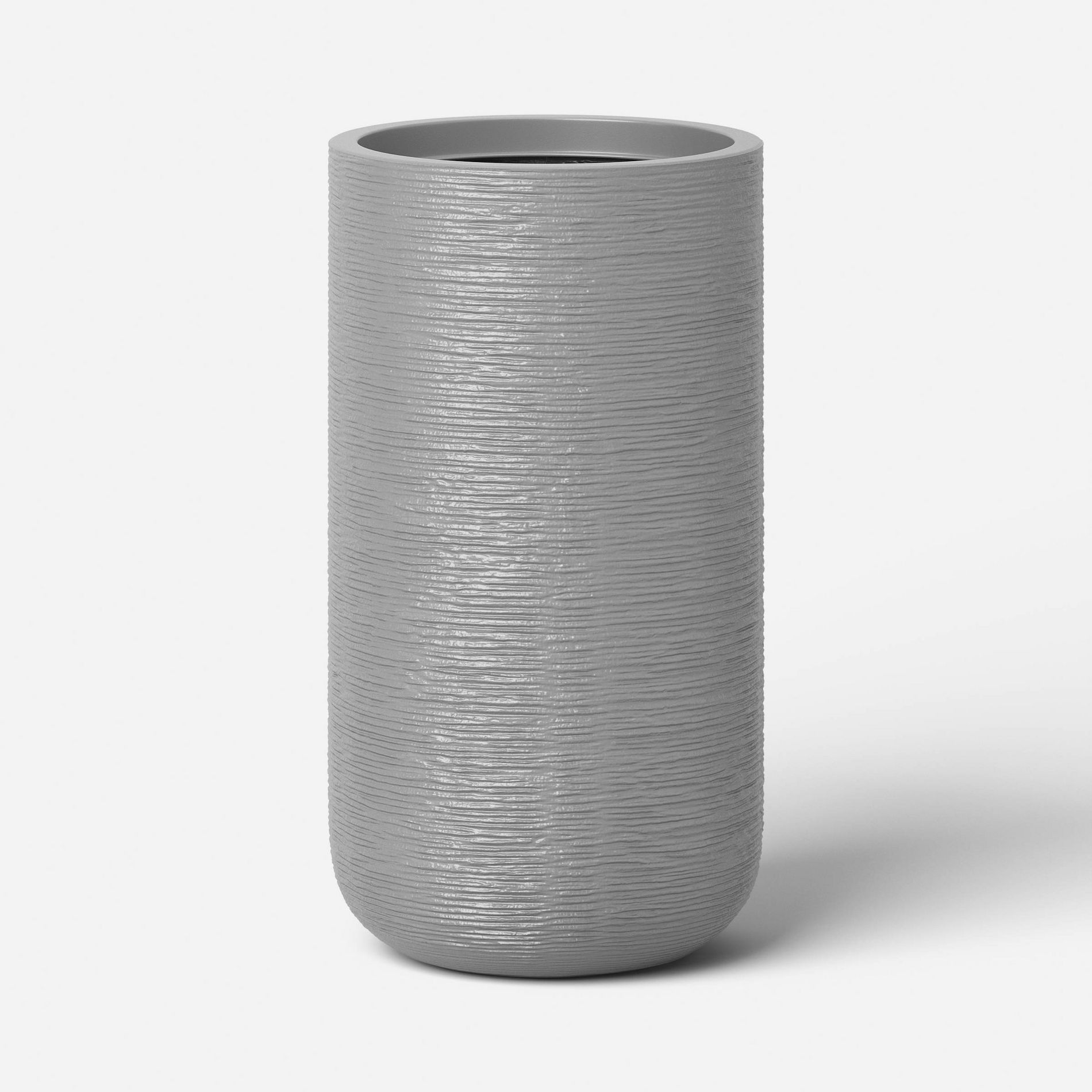 Fluted Outdoor Planter Gray 12"x21" - Threshold™