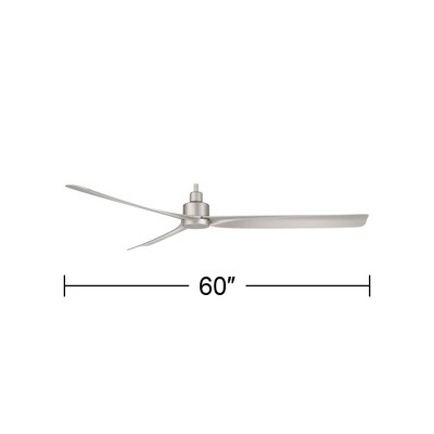 Sailplane 60" Silver Modern Industrial Ceiling Fan with Remote