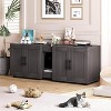 Double Cat Litter Box Enclosure with Litter Mat, Wooden Hidden Cat Washroom Furniture for 2 Cats, Storage Cabinet, 55" L x 17.7" W x 20.6" H - 3 of 4