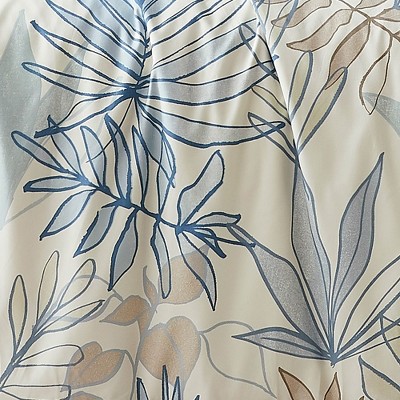 Tropic Leaf Blue Ultra-Soft Microfiber Full/Queen Duvet Cover Set