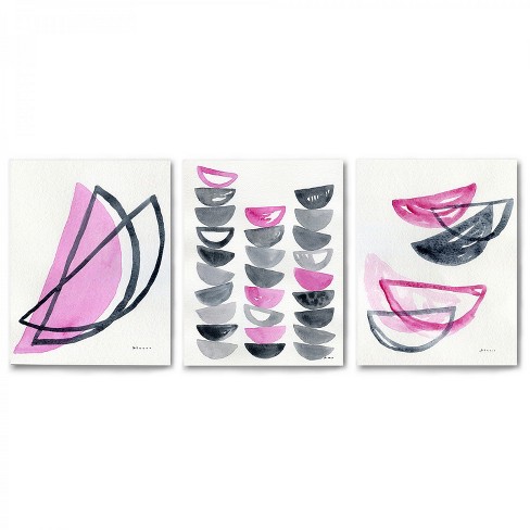 Download Americanflat Triptych Pink Slices By Dreamy Me Set Of 3 Canvas Prints 24 X 36 Target
