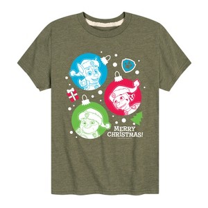 Boys' - Paw Patrol - Christmas Ornaments Rubble Chase Marshall Short Sleeve Graphic T-Shirt - 1 of 4