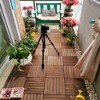 Vynxaria 10 Pieces of Red - Brown Solid Wood - Look Tile Flooring, 12x12 Square with Striped Pattern, Ideal for Patio, Poolside, Balcony, Courtyard - 4 of 4