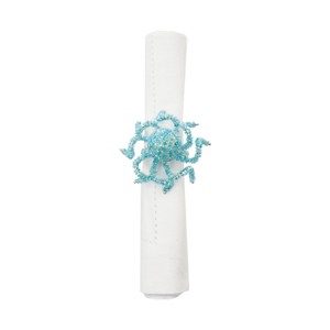 C&F Home Beaded Aqua Octopus Napkin Ring Set of 6 - 1 of 1