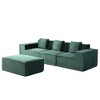 112" Corduroy Convertible L-Shaped Sectional Sofa with Ottoman - 4 of 4