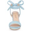 Allegra K Women's Back to College Faux Suede Open Toe Ankle Tie Back Chunky Heel Sandals - 2 of 4