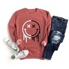 Simply Sage Market S.W.Smiley Black And White Drip Garment Dyed Sweatshirt - 3 of 4