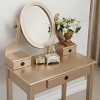 FURNIinspire Vanity Tables Modern Dressing Table Makeup Vanity Desk Set with Stool, Large Drawer Storage for Bedroom, Gold, 30"*16"*53" - 4 of 4