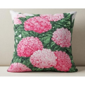 Botanical Hydrangeas 18 Inch Polyester Pillow by Manual Woodworkers and Weavers - 1 of 3