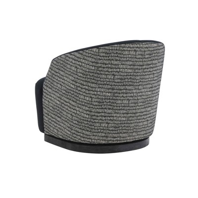Handcrafted Black Velvet Swivel Barrel Chair
