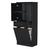 Storage Cabinet With Drawer,2 Laundry Baskets And Shelves,Indoor Furniture,Bathroom Storage Cabinet With Multi-Functional Storage Space-Maison Boucle - 4 of 4
