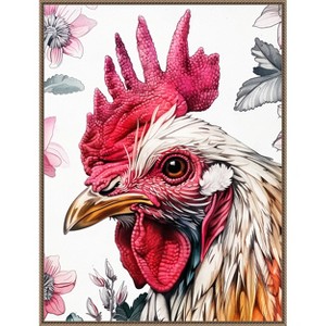 Amanti Art Red Rooster by Justyna Jaszke Framed Canvas Wall Art - 1 of 4