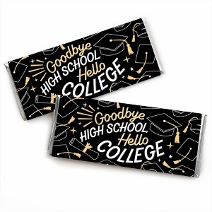 Big Dot of Happiness Goodbye High School, Hello College - Candy Bar Wrapper Graduation Party Favors - Set of 24 - 1 of 4