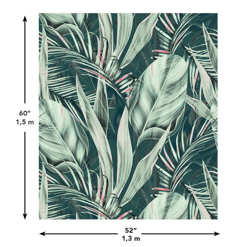 Green and Pink Tropical Plants Tapestry - RoomMates, 4 of 5