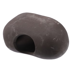Unique Bargains Ceramic Aquarium Hideaway Rock Cave Fish Tank Decoration 3.72"x2.58"x2" Brown 1 Pc - 1 of 4