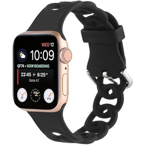 HTUTWOO Apple Watch Band Breathable Silicone Circles Sport Strap 44/45/46/49mm, Fadeless for iWatch Series 10 9 8 7 6 5 4 3 2 1 SE Ultra - 1 of 4