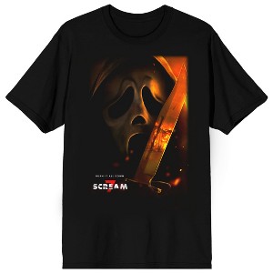 Ghostface X Scream 7 Burn It All Down Poster Adult Black Crew Neck