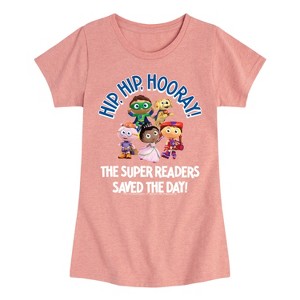 Girls' - Super Why - Hip Hip Hooray Fitted Short Sleeve Graphic T-Shirt - 1 of 4