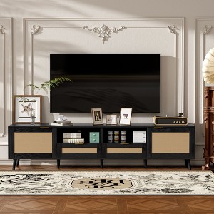 CAVINAS 2 Drawers TV Stand with 2 Shelves for TVs Up to 85 Inch,Modern Console Table with Solid Wood Legs for Bedroom,Living Room - 1 of 4