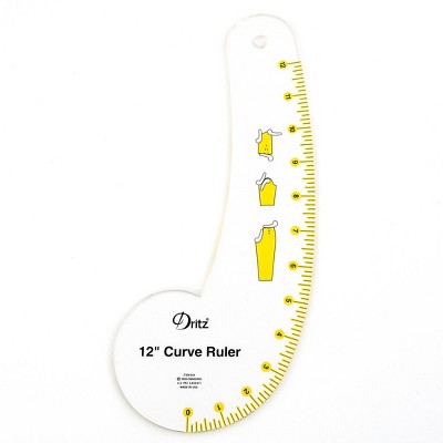 Dritz 12" Curve Ruler: Sewing Tool, 12 Inch Curved Ruler, 4.5 Inch Width, Art & Stationery