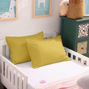 2 Pack 500 Thread Count Cotton Envelope Toddler Pillowcases, Ultra Soft Travel Pillow Cases - NTBAY - 1 of 4