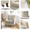 Set of 2 Vincent Wooden Upholstered Armchair with Fabric Pattern and Wingback Design for Bedroom| ARTFUL LIVING DESIGN - 4 of 4