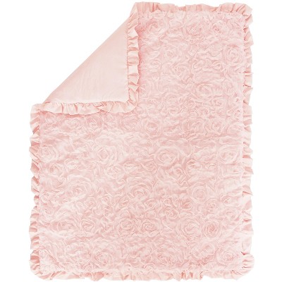Blush Pink Microfiber Rose Comforter Set for Baby Girls