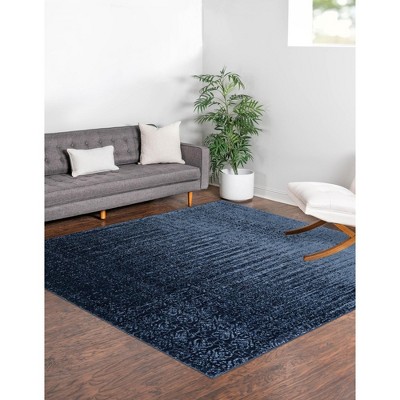 Square Tufted Blue Indoor Easy-Care Synthetic Pillow