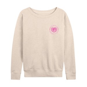Women's - Barbie - Campus Club Lightweight French Terry Wide Neck Long Sleeve Shirt - 1 of 4